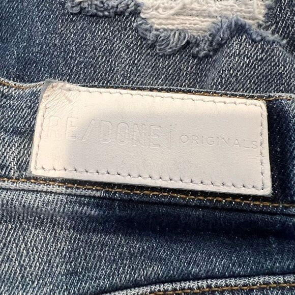 Re/Done Hi-Rise Ankle Crop Jeans in Dusty Destroy Size 28 - Picture 7 of 11